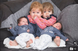 Người mẹ Anh lập kỷ lục khi 11 tháng sinh 4 con