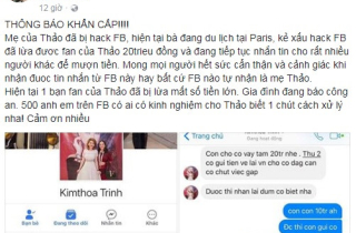 Mẹ ca sĩ Thanh Thảo bị hack Facebook, lừa fan 100 triệu đồng