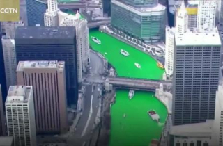 Mỹ nhuộm xanh sông Chicago để chào lễ hội Thánh Patrick