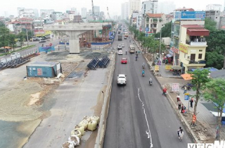 Ảnh: Gấp rút hoàn thiện đường vành đai 3 để kịp thông xe ngày 10/10