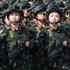 Các nữ chiến sĩ rạng ngời trong buổi tổng hợp luyện diễu binh 2/9