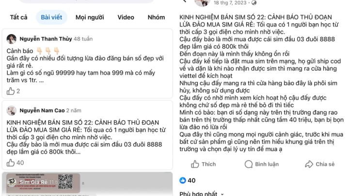 Mua bán sim điện thoại số đẹp giá rẻ trên mạng: Cẩn trọng để tránh bị lừa