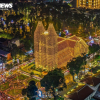Nhà thờ ở TP.HCM lên đèn rực rỡ đón Giáng sinh, người dân xúng xính check-in