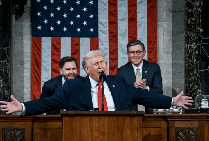 Tổng thống Mỹ Donald Trump đọc Thông điệp Liên bang. (Ảnh: Getty)