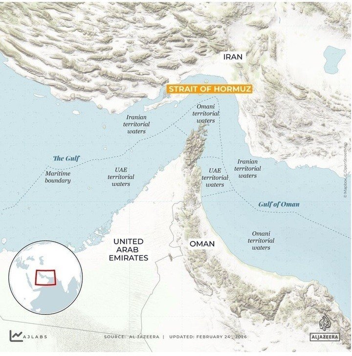Vị trí eo biển Hormuz