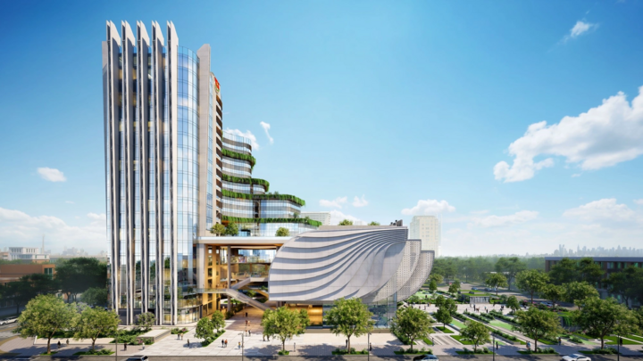 Thiết kế Nhà văn hóa Thanh niên TP.HCM mới hiện đại kết nối với không gian ngầm và các nhà ga metro S13 và S3 của trung tâm TP.HCM.