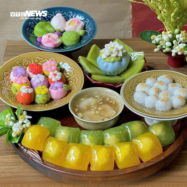 Mâm cúng bánh trôi bánh chay ngày Tết Hàn thực. (Ảnh: Minh Đức)