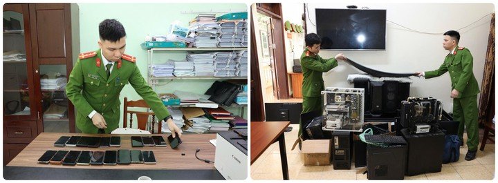 Cơ quan điều tra thu giữ nhiều tang vật trong vụ án. (Ảnh: Công an Hưng Yên)