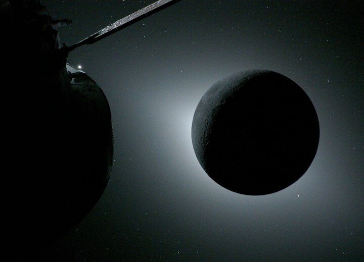 Phi hành đoàn Orion đã chứng kiến nhật thực toàn phần trong chuyến bay ngang qua Mặt Trăng. (Ảnh: AFP)