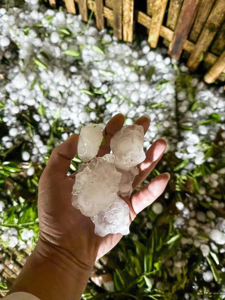 Những viên đá có kích thước đến 5-7cm tại khu vực tỉnh Lào Cai. (Ảnh: H.N.)