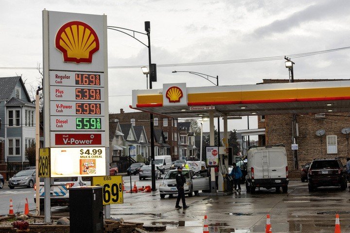 Trạm xăng tại Mỹ, ngày 4/4/2026. (Ảnh: Reuters/Jim Vondruska)