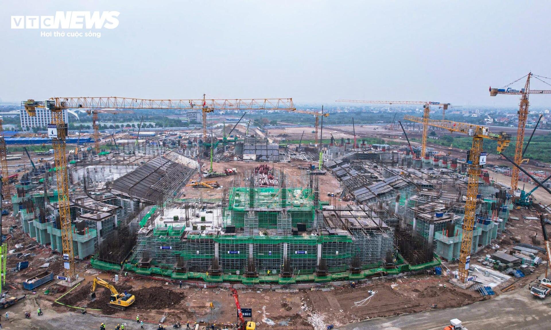 Đại công trường sân vận động 60.000 chỗ sáng đèn xuyên đêm ở Hưng Yên - 8