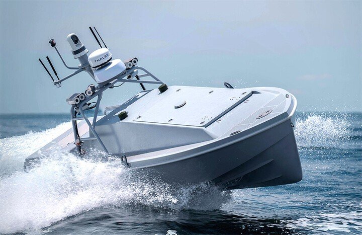 Hình ảnh cho thấy cấu hình cấu hình tốt nhất của tàu không lái Corsair USV từng được ghi nhận cho đến nay. Ảnh Saronic