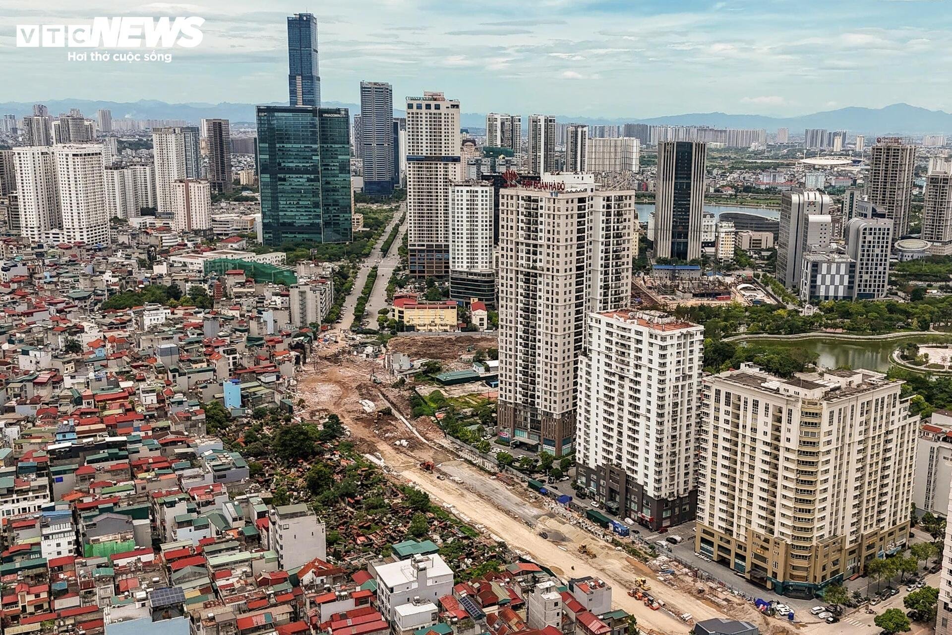 Hình hài tuyến đường Vành đai 2,5 qua Cầu Giấy sau gần 3 tháng thi công - 4