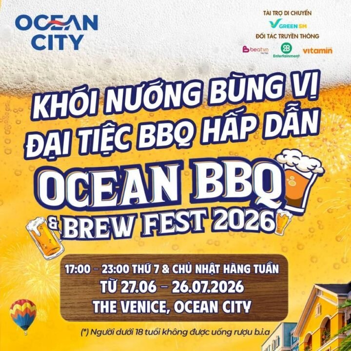 Cư dân Ocean City và du khách sẽ được chiêu đãi với đại tiệc vị giác Ocean BBQ & Brew Fest 2026, từ 27/6-26/7.
