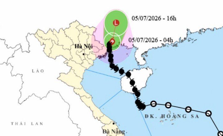 Bão số 1 đã sang Trung Quốc và đang suy yếu. (Nguồn: NCHMF)