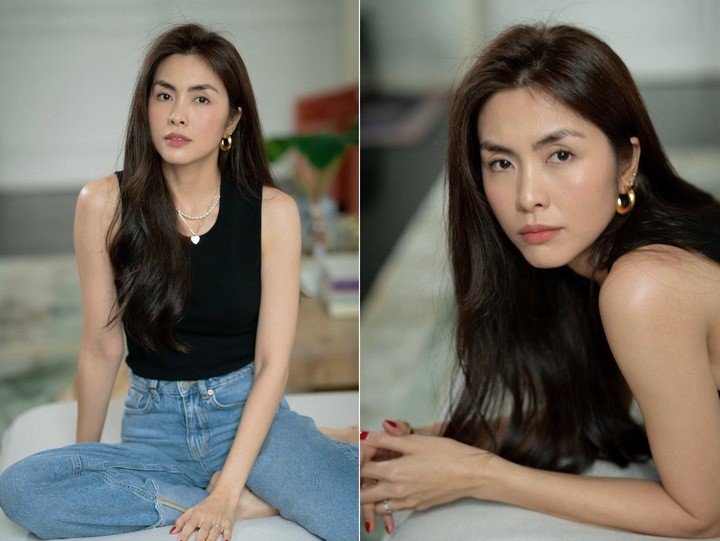 Trải qua 3 lần sinh nở, Tăng Thanh Hà vẫn giữ được nhan sắc trẻ trung, thanh lịch cùng vóc dáng thon gọn, được nhiều khán giả ví là “ngọc nữ không tuổi”.