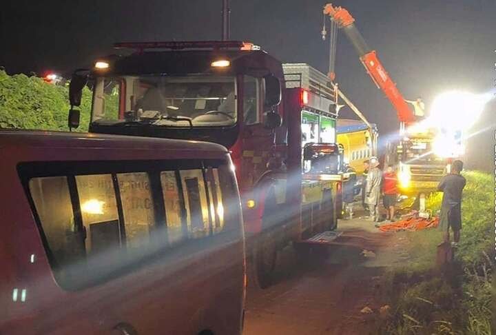 Hiện trường vụ tai nạn. (Ảnh: Phạm Quốc Việt)