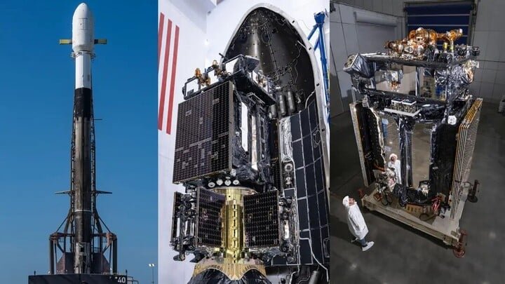 Tên lửa SpaceX Falcon 9 mang theo tàu vũ trụ của Northrop Grumman, phục vụ nhiệm vụ sửa chữa vệ tinh trên quỹ đạo. (Ảnh: Northrop Grumman/X)