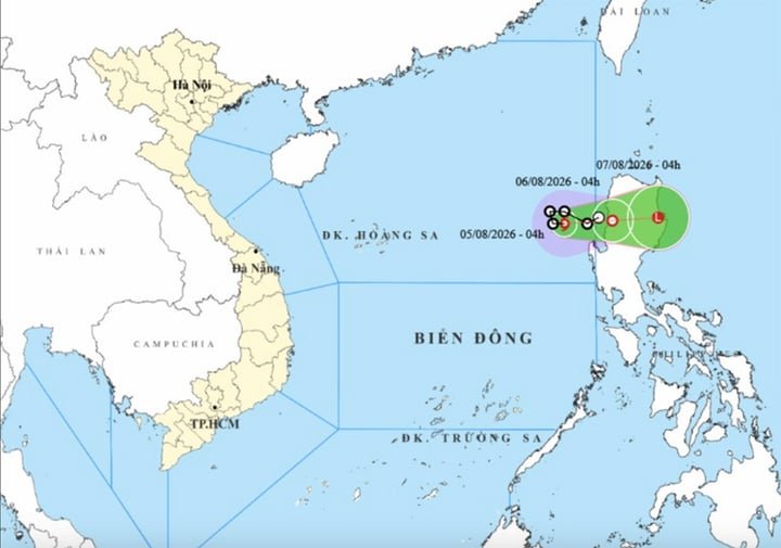 Bản đồ dự báo đường đi, khu vực ảnh hưởng của bão số 3 Kujira. (Nguồn: NCHMF)
