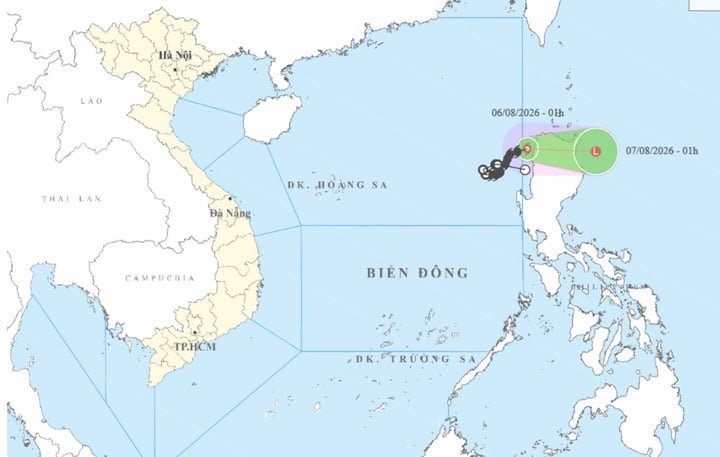Bão số 3 di chuyển ra ngoài Biển Đông. (Nguồn: NCHMF)