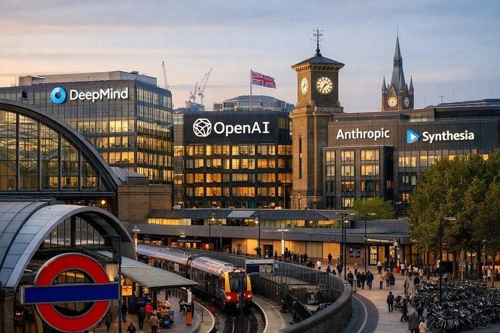 Văn phòng các công ty công nghệ hàng đầu thế giới đặt trước nhà ga King‘s Cross, London, Anh. (Ảnh: Nstartup)
