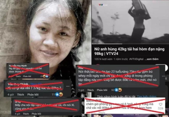 Hình ảnh tải đạn gắn với Anh hùng Lực lượng Vũ trang Nhân dân Ngô Thị Tuyển bị các đối tượng miệt thị xúc phạm trên mạng xã hội (Nguồn: Công an tỉnh Lai Châu)