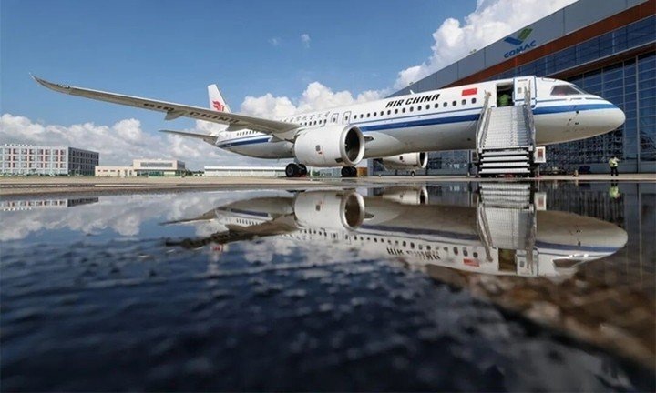 C919 sử dụng dòng động cơ thế hệ mới LEAP-1C do CFM International (liên doanh giữa GE Aerospace của Mỹ và Safran của Pháp) sản xuất. (Ảnh: Global Times)