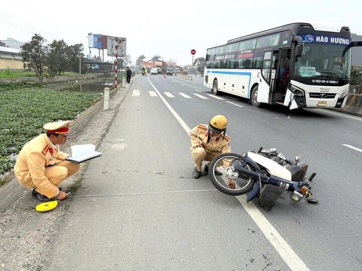 Hiện trường một vụ tai nạn giao thông.