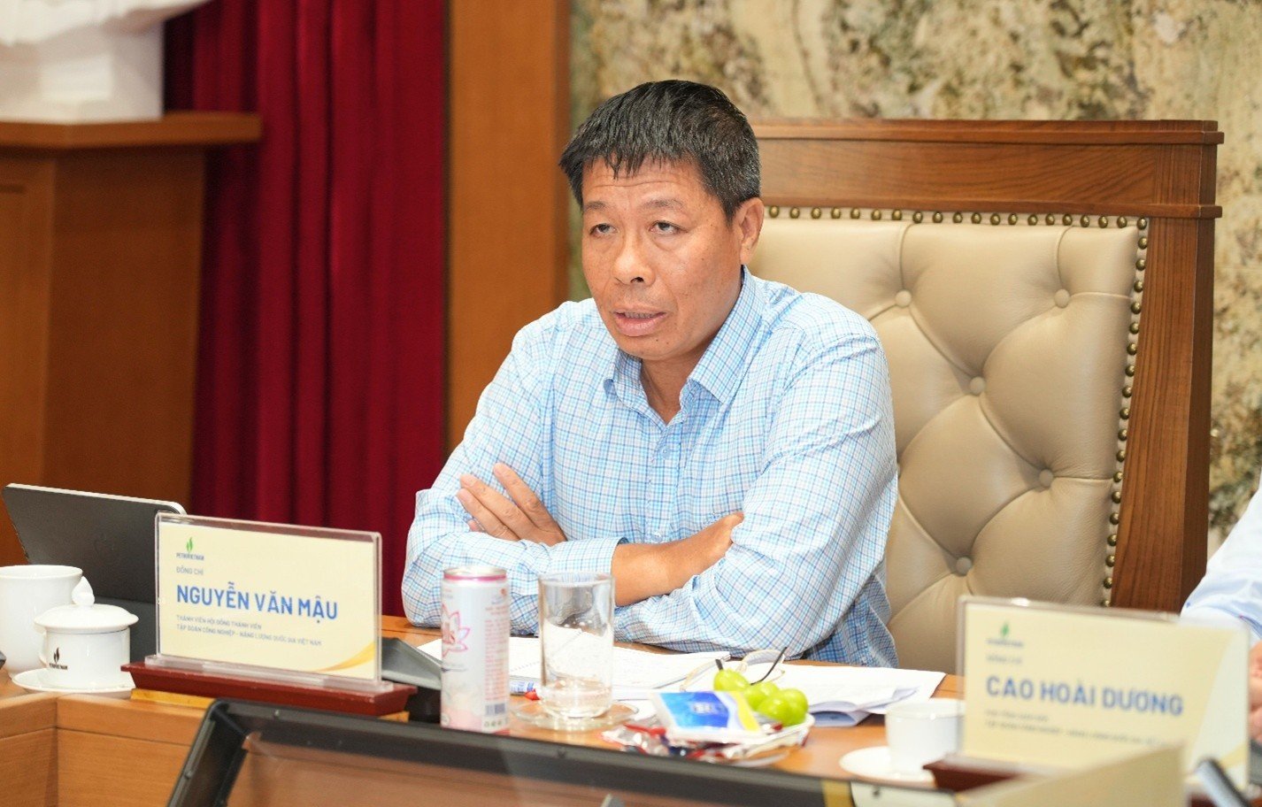 Thành viên HĐTV PETROVIETNAM Nguyễn Văn Mậu phát biểu tại cuộc họp