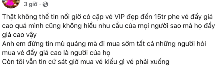 Nhiều người lo ngại việc giá vé bị đẩy lên quá cao.