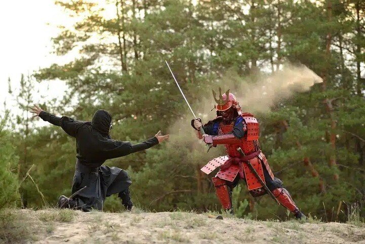 Ninja và samurai thường được xây dựng thành hai kiểu chiến binh đối lập. (Ảnh: Nippon)