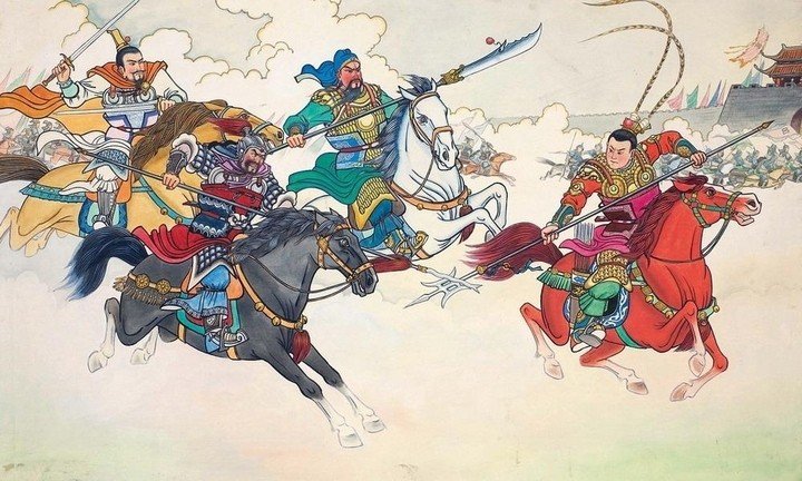 Sự tích Tam anh chiến Lữ Bố nổi tiếng. (Ảnh: MutualArt)