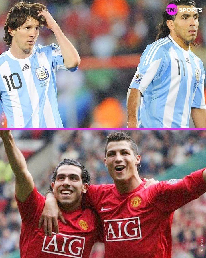 Carlos Tevez từng sát cánh cùng cả Messi và Ronaldo trong sự nghiệp. (Ảnh: TNT Sports Argentina)