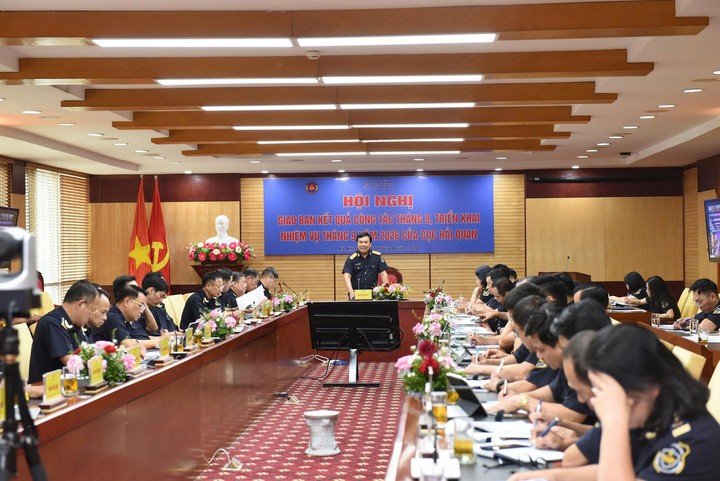Hội nghị giao ban đánh giá kết quả thực hiện công tác tháng 8 và triển khai Chương trình công tác tháng 9 năm 2026 của Cục Hải quan. (Ảnh: Cục Hải quan)