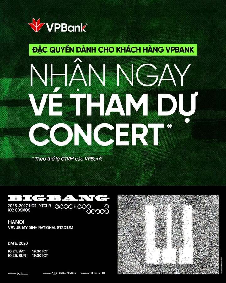VPBank dành tặng vé cho khách hàng sử dụng dịch vụ tài chính của ngân hàng, đồng thời thỏa mãn các điều kiện chương trình.