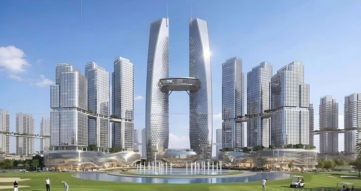 Phối cảnh toà tháp dịch vụ 108 tầng. (Ảnh: Báo cáo DTM)
