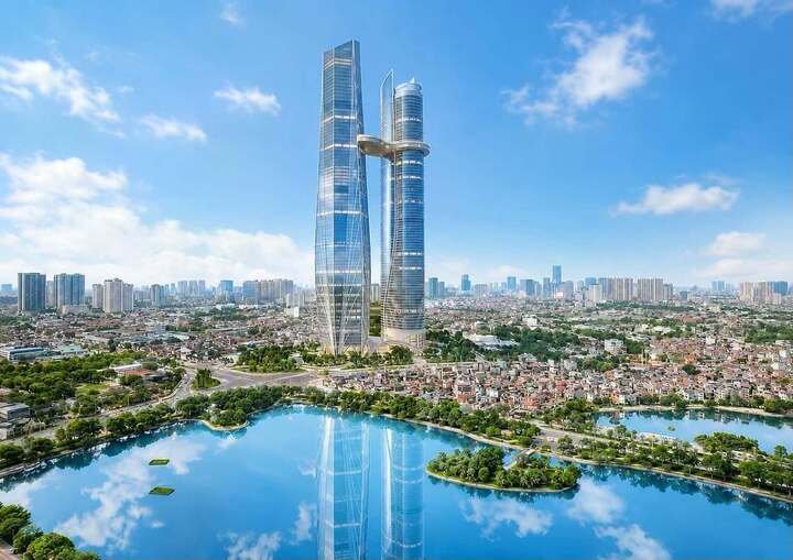 Hanoi Twin Towers 99 được kỳ vọng sẽ trở thành công trình biểu tượng mới của Thủ đô. (Ảnh: Vietnam Skyscrapercity & Skyline)