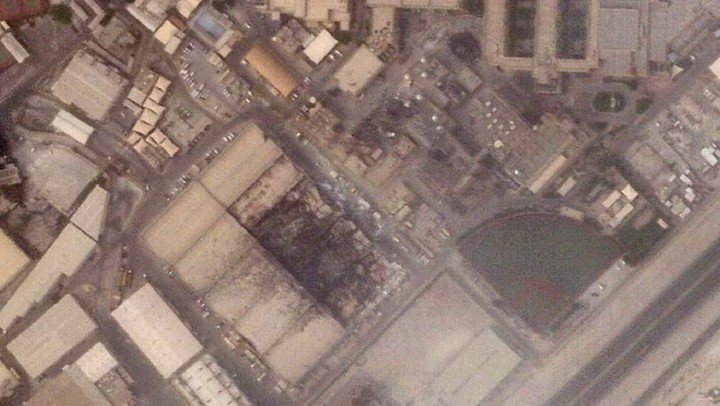 Căn cứ Hạm đội 5 của Mỹ sau các cuộc tấn công của Iran tại Manama, Bahrain, ngày 1/3. (Ảnh: Reuters)