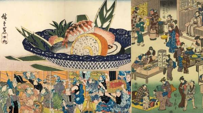 Sushi tình cờ được phát minh qua quá trình bảo quản cá, từng bán rong trên xe đẩy. (Ảnh: History files)