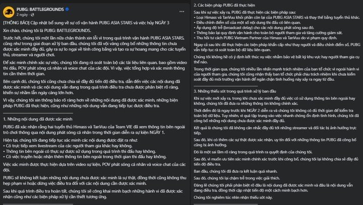 Thông báo của PUBG