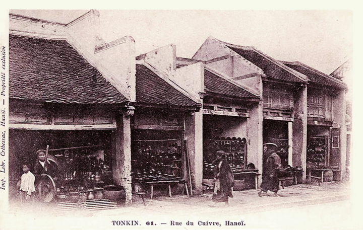 Phố Hàng Mã và Hàng Đồng xưa. (Ảnh: Rue du Cuivre)