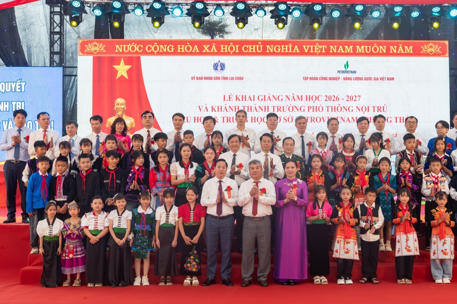 Khai giảng và khánh thành Trường Phổ thông nội trú Tiểu học và Trung học cơ sở PETROVIETNAM - Phong Thổ ngày 5/9/2026