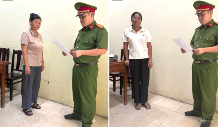 Cơ quan Cảnh sát điều tra công bố quyết định tố tụng đối với bị can Trần Thị Minh Luyện và và Phạm Thị Tâm.
