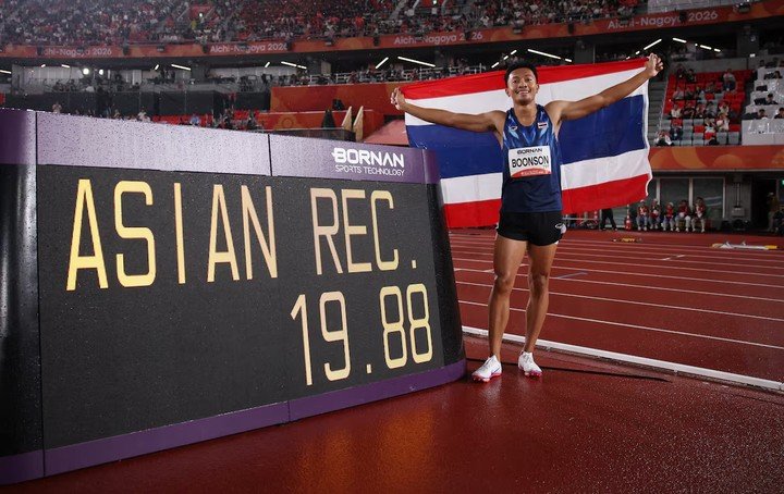 Puripol Boonson giành 2 HCV môn điền kinh tại ASIAD 2026. (Ảnh: Reuters)