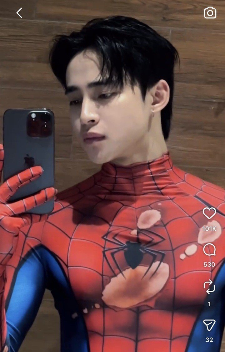 Neyun nổi tiếng trên TikTok với loạt video hóa thân thành người Nhện, thu hút hàng chục triệu lượt xem.