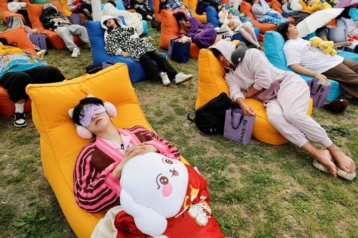 Cuộc thi ngủ trưa tại Hàn Quốc. (Ảnh: Reuters)