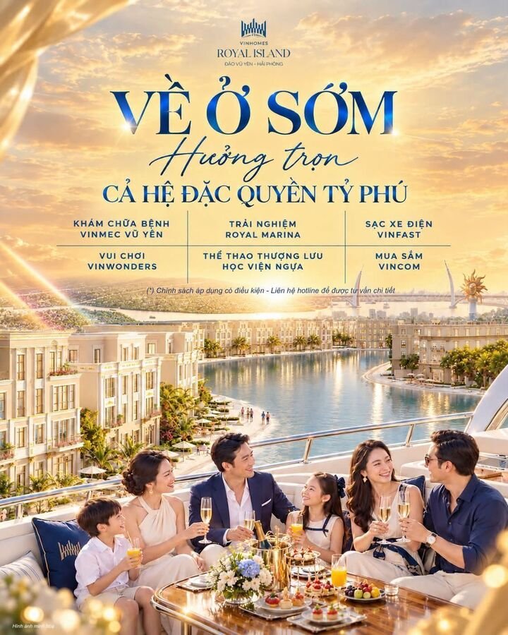 Về ở sớm trước 30/6/2027, cư dân Vinhomes Royal Island nhận “cơn mưa” ưu đãi từ hệ sinh thái Vingroup.