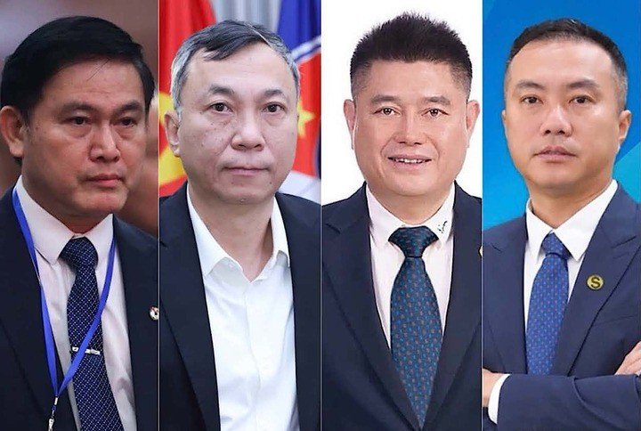 Cả 4 ứng viên Chủ tịch VFF khóa X đều là những nhân vật có ảnh hưởng nổi bật trong sự phát triển của bóng đá Việt Nam những năm gần đây. (Từ trái sang phải: Ông Trần Anh Tú, Trần Quốc Tuấn, Nguyễn Đức Thụy, Nguyễn Xuân Vũ)