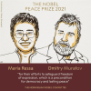 Nobel Hòa bình 2021 vinh danh hai nhà báo bảo vệ tự do ngôn luận